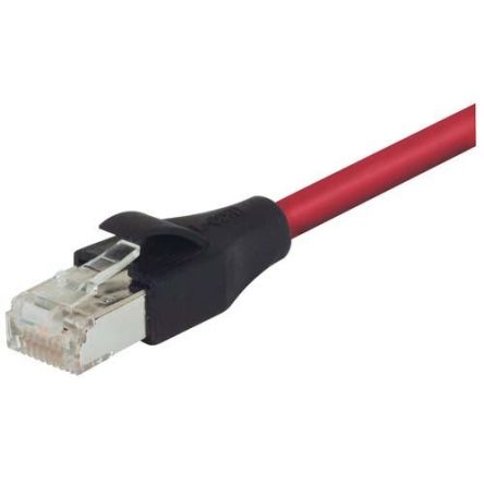L-ComTRD, 15ft Cat5e, Red RJ45 to Male RJ45 Male, Aluminium/Polyester Foil Shielded, Terminated LSZH Sheath [TRD855SIGRD-15]; 287-295