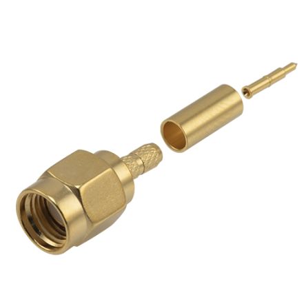 L-Com BAC Series, Plug SMA Connector, Crimp Termination, Straight Body [BAC03A-G]; 287-302