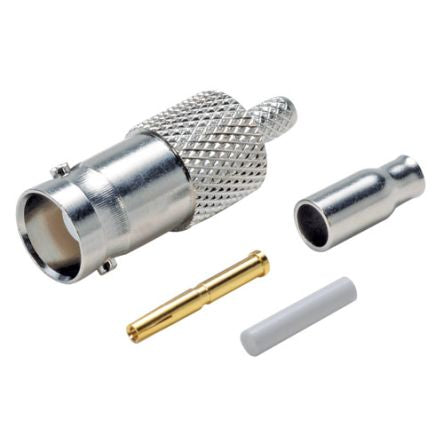 L-Com BAC Series Plug BNC Connector, Crimp Termination, Straight Body [BAC517]; 287-303