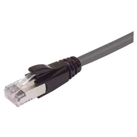L-ComTRD, 3ft Cat6a, Black, Grey RJ45 to Male RJ45 Male, Aluminium/Polyester Foil Shielded, Terminated PVC Sheath [TRD695AGRY-3]; 287-310