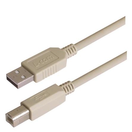 L-Com USB 2.0, Male USB to Male USB B, 3m [CSMUAB-3M]; 287-324