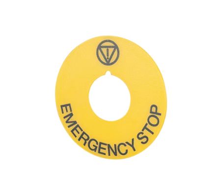 EAO Legend Plate for Use with Push Button, Emergency Stop [46-50J.1413]; 288-194