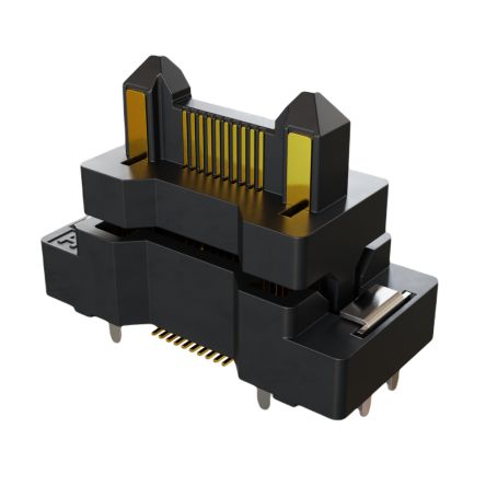 HARWIN FLECTO Series Vertical Surface PCB Header, 20 Contact(s), 0.5 mm Pitch, 2 Row(s), Shrouded [F11-20002042R]; 288-404