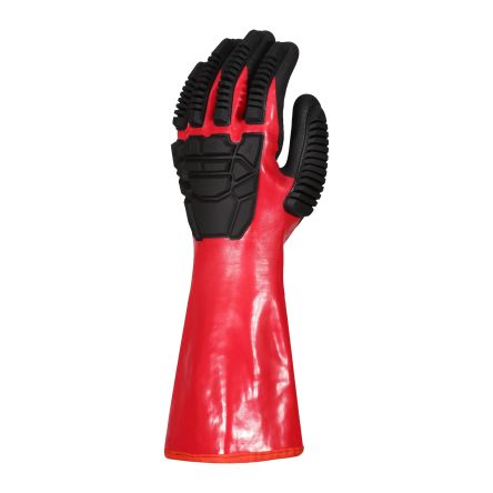 Skytec Torq Chem X Black/Red Aramid, Steel Fibre Cut Resistant, Impact Protection Cut Resistant Gloves, Size 11, [SKG00093HL]; 289-015
