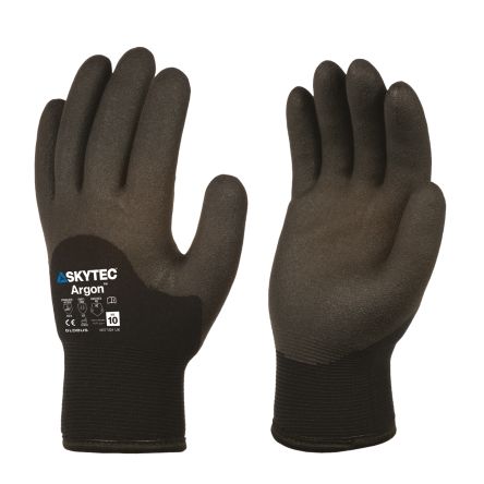 Skytec Argon Black Nylon Cold Resistant Work Gloves, Size 7 - S, PVC Coating [SKY081]; 289-027