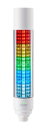 Patlite LB6-IL Series Amber, Blue, Cyan, Green, Purple, Red, White Buzzer IO-Link Signal Tower, 21 Lights, 24 V, Upright [LB6-20ILWCBW]; 291-749