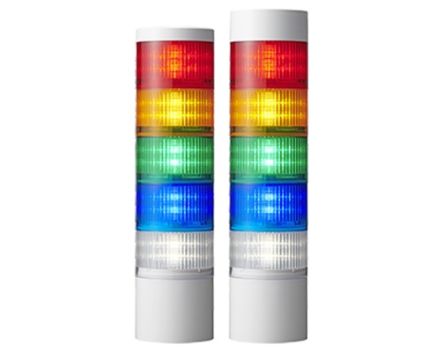 Patlite LR10 Series Green, Red Signal Tower, 2 Lights, 100-240 V, Upright [LR10-2M2WJNW-RG]; 291-785