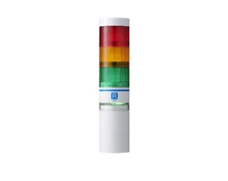 Patlite WIO-B1R Series Amber, Green, Red Signal Tower for Use with LR6, 24 V dc, LED Bulb, DC, IP65 [WIO-B1R-RYG]; 291-788