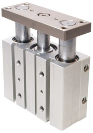 RS PRO Pneumatic Guided Cylinder - 12mm Bore, 75mm Stroke, Double Acting [0]; 291-804