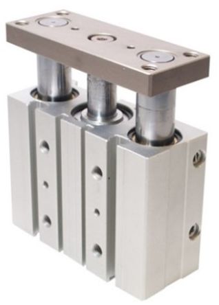 RS PRO Pneumatic Guided Cylinder - 12mm Bore, 80mm Stroke, Double Acting [0]; 291-806