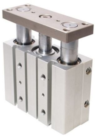 RS PRO Pneumatic Guided Cylinder - 12mm Bore, 100mm Stroke, Double Acting [0]; 291-807