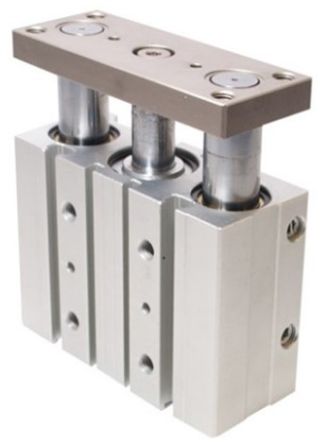 RS PRO Pneumatic Guided Cylinder - 20mm Bore, 100mm Stroke, Double Acting [0]; 291-823