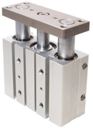 RS PRO Pneumatic Guided Cylinder - 25mm Bore, 75mm Stroke, Double Acting [0]; 291-832