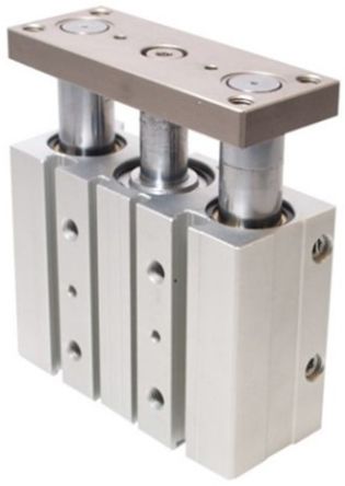 RS PRO Pneumatic Guided Cylinder - 25mm Bore, 100mm Stroke, Double Acting [0]; 291-834