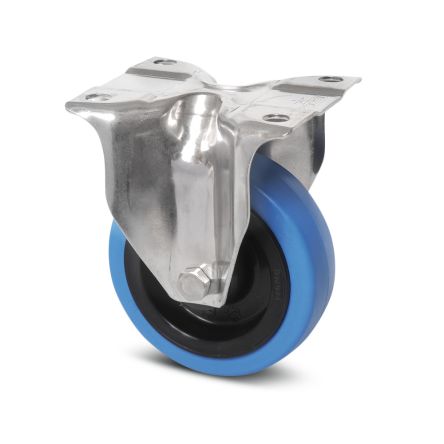 Tente Fixed Castor Wheel, 200kg Capacity, 125mm Wheel [8378 UFD 125/40 P62 BLEU]; 292-235