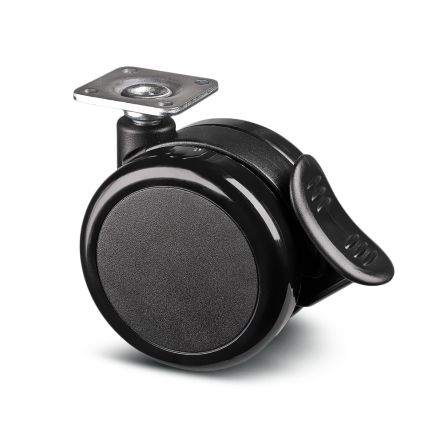 Tente Braked Swivel Castor Wheel, 50kg Capacity, 75mm Wheel [5925 UOI 075 P41-38X38]; 292-260