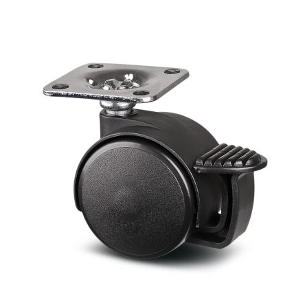 Tente Braked Swivel Castor Wheel, 30kg Capacity, 40mm Wheel [A525 POI 040 P41]; 292-266