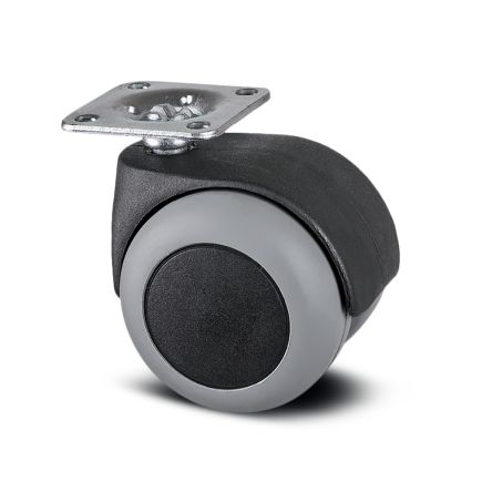 Tente Swivel Castor Wheel, 40kg Capacity, 50mm Wheel [AA20 PJI 050 P41-38X38 NOIR]; 292-270