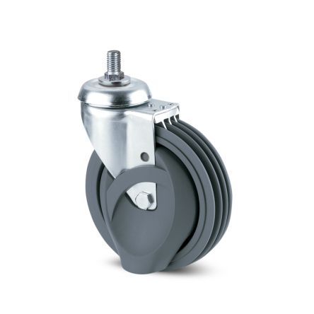 Tente Braked Swivel Castor Wheel, 80kg Capacity, 125mm Wheel [2875 QMP 125 S74]; 292-286