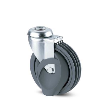 Tente Braked Swivel Castor Wheel, 80kg Capacity, 125mm Wheel [2875 QMP 125/32 P30-13]; 292-288