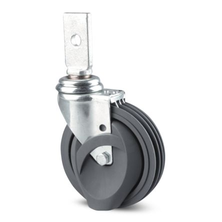 Tente Braked Swivel Castor Wheel, 80kg Capacity, 125mm Wheel [2875 QMP 125/32 P72]; 292-289