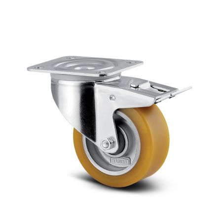 Tente Braked Swivel Castor Wheel, 250kg Capacity, 125mm Wheel [3477 ITP 125/30 P62]; 292-368
