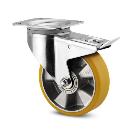 Tente Braked Swivel Castor Wheel, 350kg Capacity, 200mm Wheel [3477 ITP 200/50 P63]; 292-373
