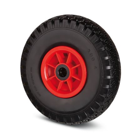 Tente Black, Red Polypropylene Roller Bearing, Wheel Centre Made of Polypropylene Trolley Wheel, 75kg [PNR 389/85-D25 LM74 ROUGE]; 292-437