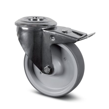 Tente Braked Swivel Castor Wheel, 100kg Capacity, 125mm Wheel [8377 PJD 125/32 P30-13]; 292-447