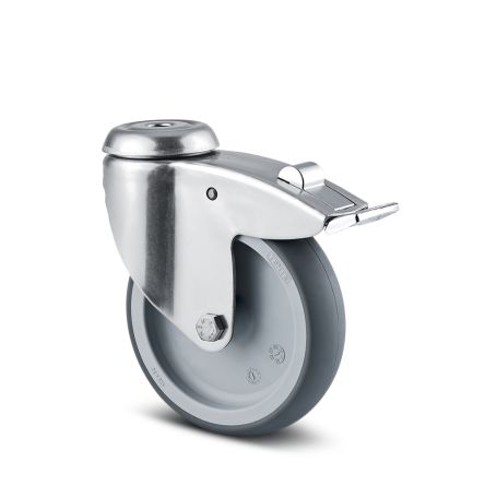 Tente Braked Swivel Castor Wheel, 80kg Capacity, 100mm Wheel [7477 PJO 100/32 P30-13]; 292-494