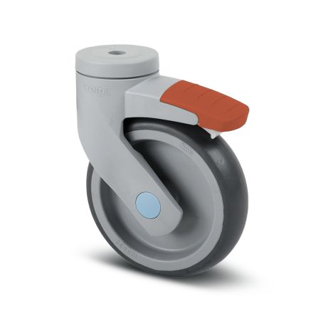 Tente Braked Swivel Castor Wheel, 100kg Capacity, 125mm Wheel [5387 PJO 125/32 P30-13]; 292-501