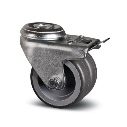 Tente Braked Swivel Castor Wheel, 80kg Capacity, 75mm Wheel [1977 PIO 075/25 P30-13]; 292-519