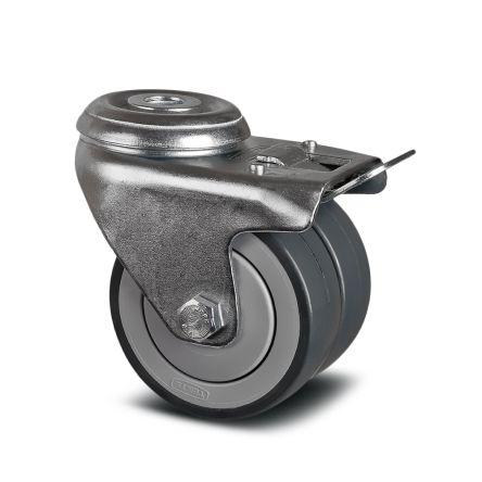 Tente Braked Swivel Castor Wheel, 85kg Capacity, 75mm Wheel [1977 PJP 075/25 P30-13]; 292-525