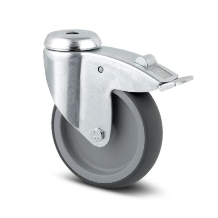 Tente Braked Swivel Castor Wheel, 80kg Capacity, 100mm Wheel [2477 PJO 100/32 P30-13]; 292-528