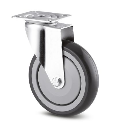 Tente Swivel Castor Wheel, 80kg Capacity, 125mm Wheel [1670 PJP 125/32 P50]; 292-536