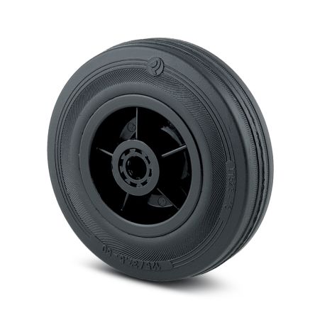 Tente Black Polypropylene Plain Bearing Trolley Wheel, 205kg [PVR 200/50-D20 LM58]; 292-659