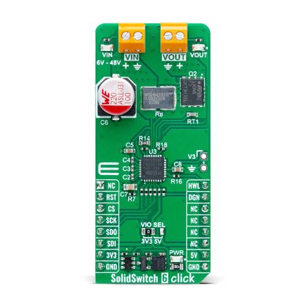 MikroElektronika High-Side Switch Controller With Intelligent E-Fuse Protection From STMicroelectronics MOSFET Driver [MIKROE-6089]; 296-121