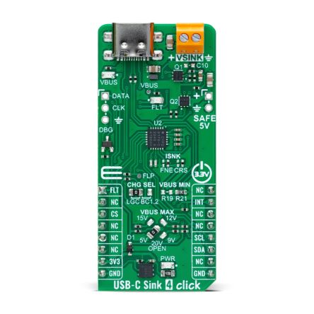 MikroElektronika USB Type C Power Sink Controller From Infineon USB Power Controller for CYPD3178 for And Other [MIKROE-6174]; 296-130