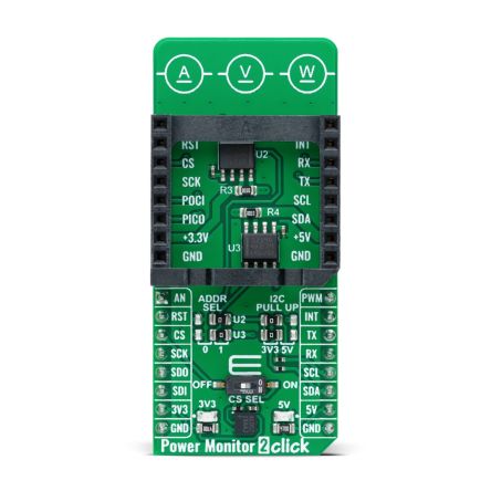 MikroElektronika 12 Bit I2C Output Digital Power Monitor From Texas Instruments Development Module for INA219 And [MIKROE-6202]; 296-159