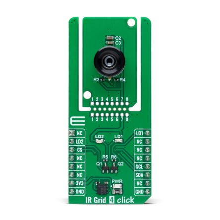 MikroElektronika MLX90641 16x12 IR array Infrared (IR) Sensor Development Module for MLX90641 And Many More, Industrial [MIKROE-6306]; 296-160