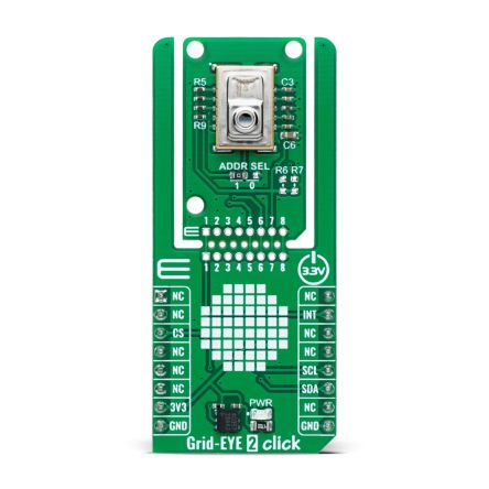 MikroElektronika Infrared Array Sensor From Panasonic Infrared (IR) Sensor Development Module for AMG883543 And [MIKROE-6208]; 296-174
