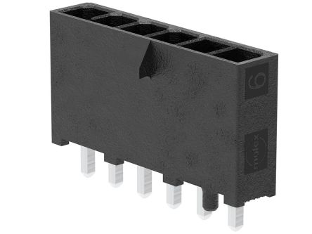 Molex 215915 Series Vertical Through Hole PCB Header, 6 Contact(s), 4.2 mm Pitch, 1 Row(s), Shrouded [2159151006]; 296-978