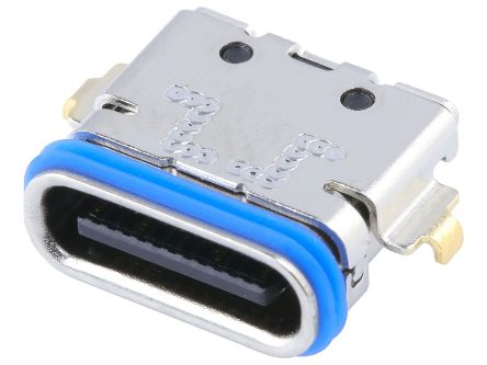 Molex Right Angled, SMT, Socket- Single Port Type Type C USB 3.2 IPX7 USB Connector [2216320001]; 296-993