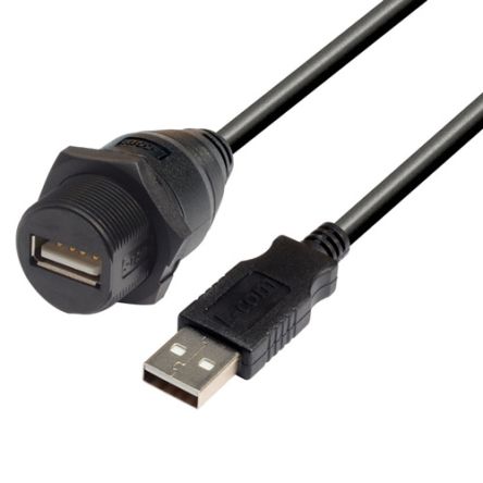 L-Com USB 2.0, Male USB A to Male USB A, 500mm [WPUSBAX-05M]; 297-105