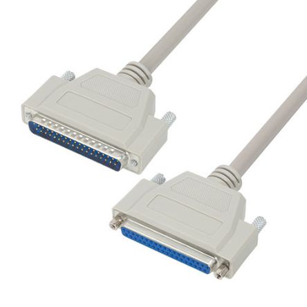 L-Com Male D-Sub to Female 37 Pin D-sub Cable assembly, 5ft PVC [CSMN37MF-5]; 297-262