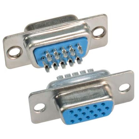 L-Com SDH 15 Way Screw D-sub Connector Socket, 2.3mm Pitch, with Jack Screw [SDH15S]; 297-376