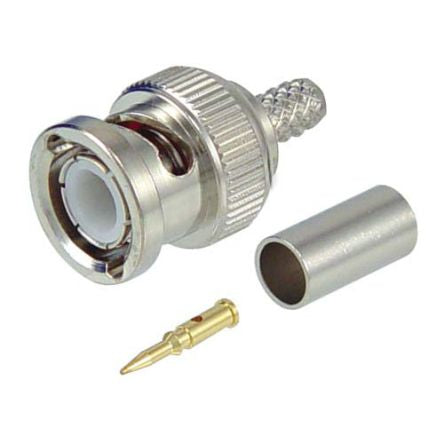 L-Com ASM Series Plug BNC Connector, Crimp Termination, Straight Body [ABM-1700]; 297-397