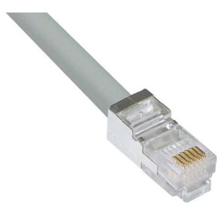 L-ComTRD, 15ft Cat5e, Grey RJ45 to Male RJ45 Male, Aluminium/Polyester Foil Shielded, Terminated PVC Sheath [TRDU45SCR-15]; 297-521