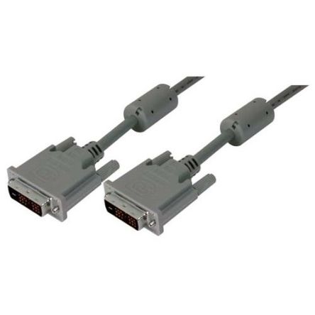L-Com, Male DVI to Male DVI  Cable, 15ftGrey sheathAluminium Foil, Braid shielding [CTLDVIMM-15]; 297-524