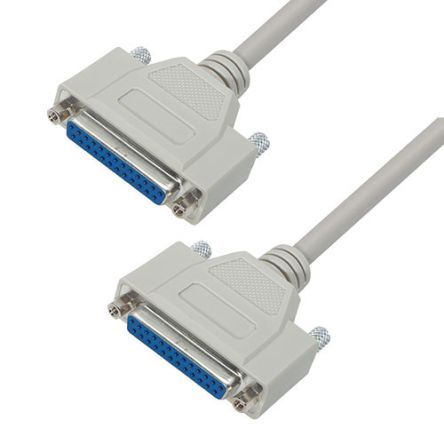 L-Com Male 25 Pin D-sub to Female 25 Pin D-sub Cable assembly, 5ft PVC [CSMN25MF-5]; 297-546